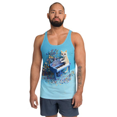 Paper Wolf Howl Men's Tank Top with bold wolf design.
