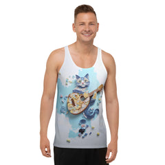 Origami Hummingbird Hover Men's Tank Top with artistic design.