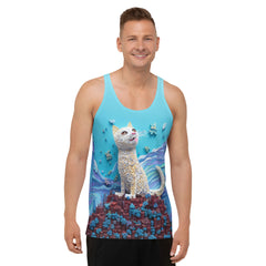 Artistic Paper Elephant Majesty Men's Tank Top in casual setting.