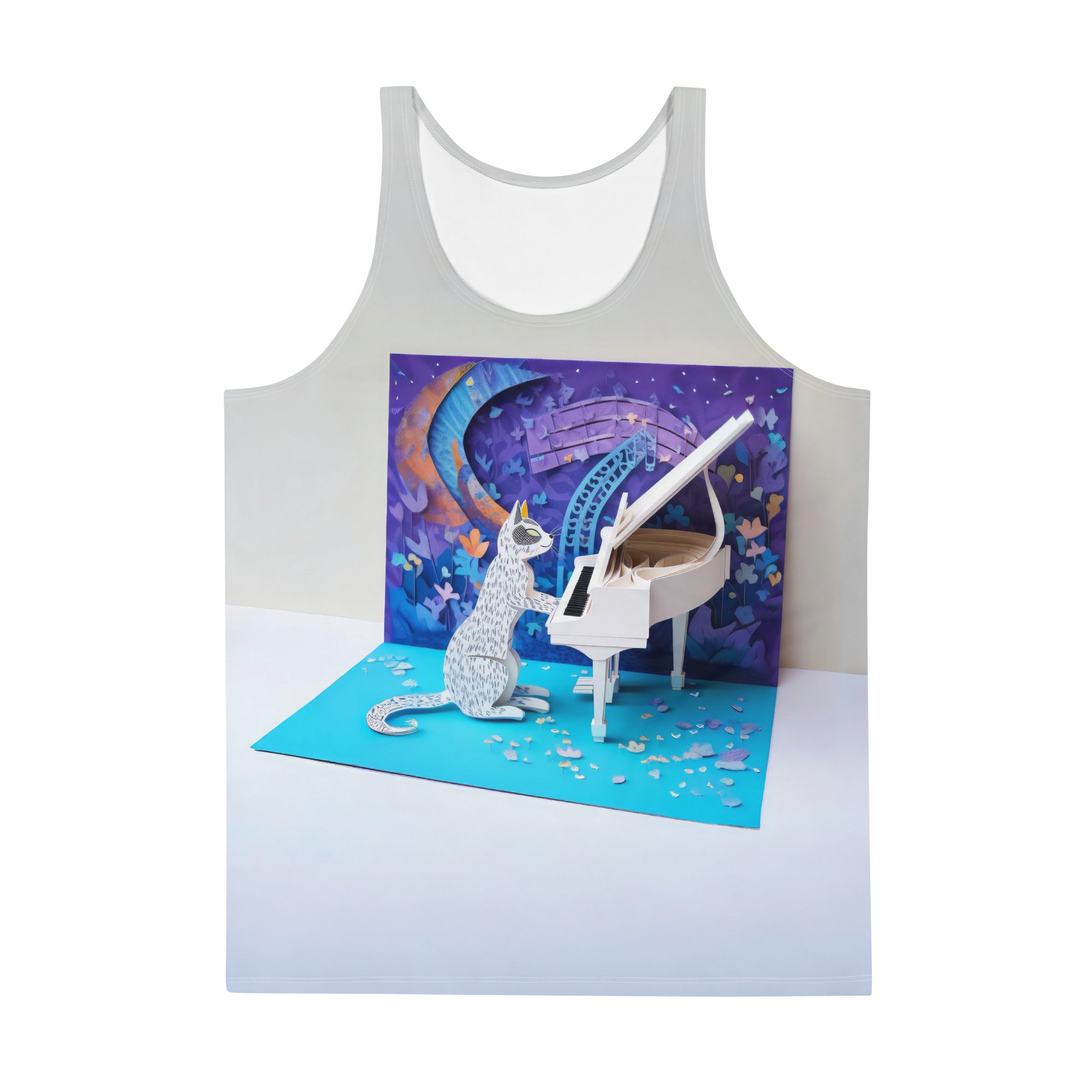 Origami Frog Leap Men's Tank Top with unique design.