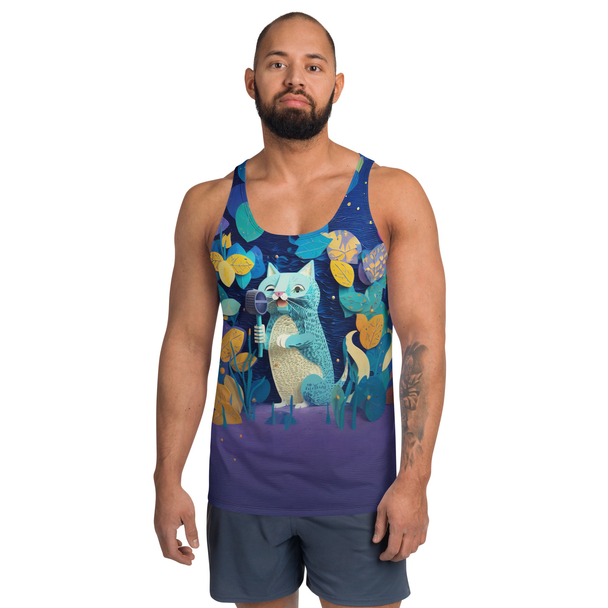 Origami Turtle Oasis Men's Tank Top with unique turtle design.