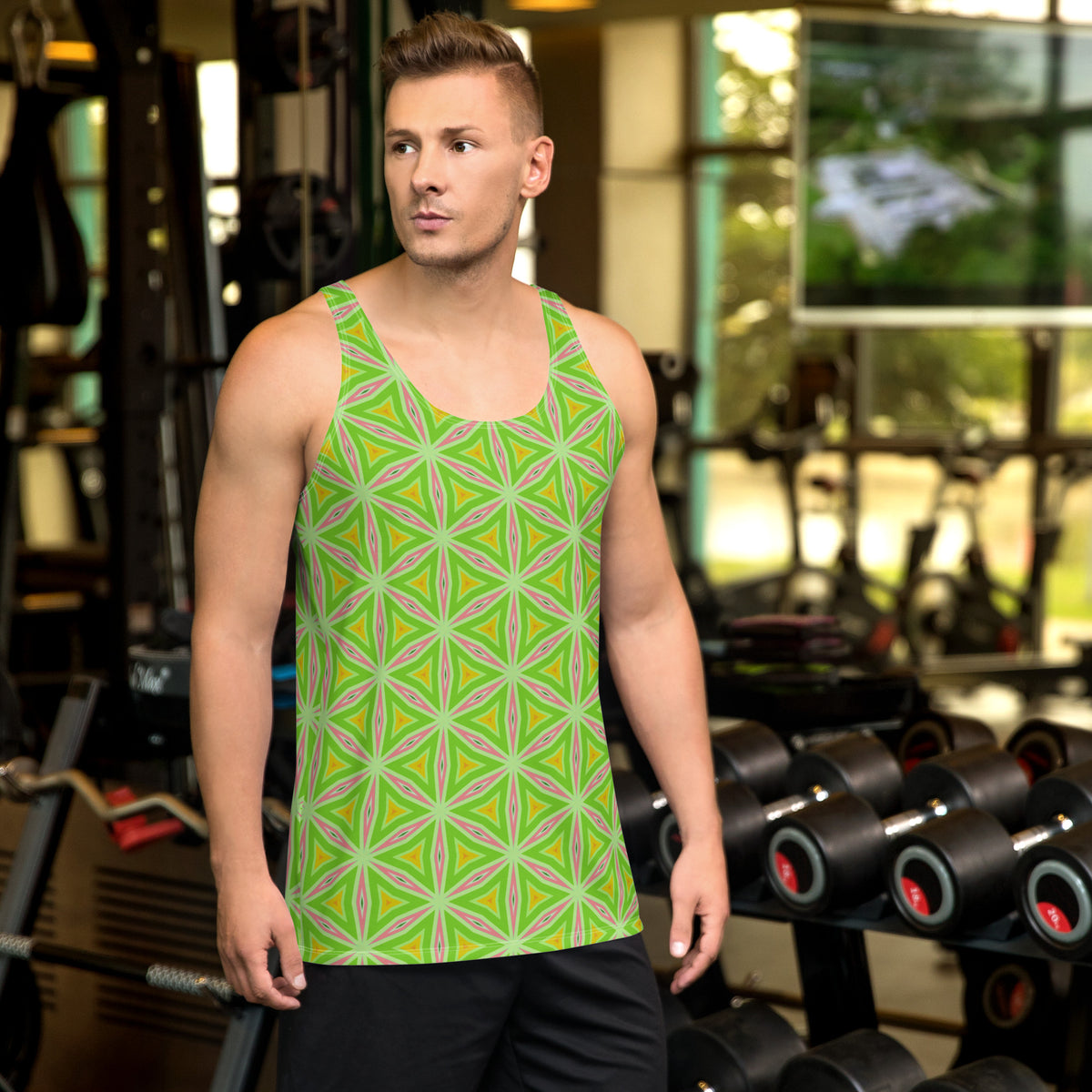 Geometric Bliss Men's Tank Top front view