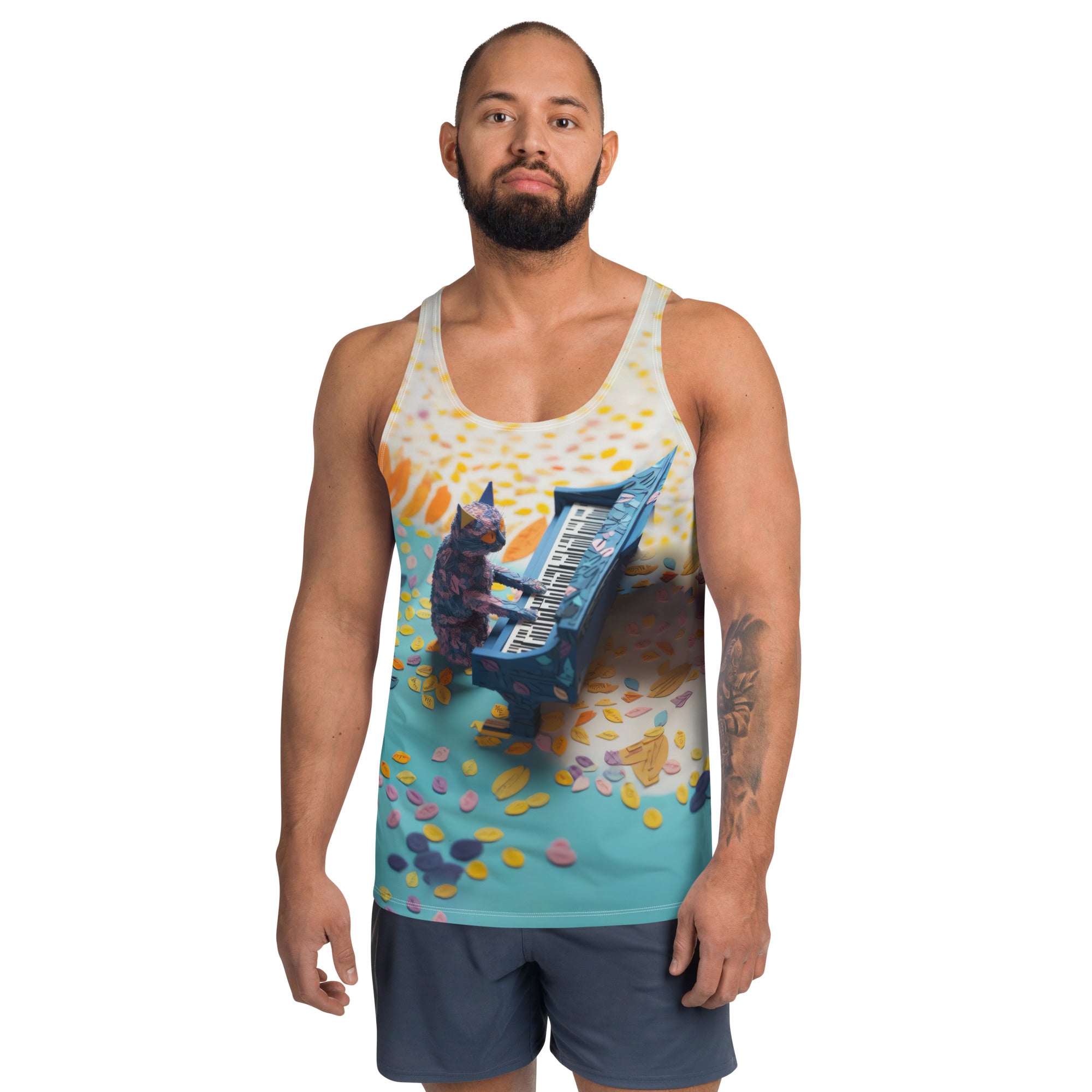 Origami Eagle Ascend Men's Tank Top with unique design.