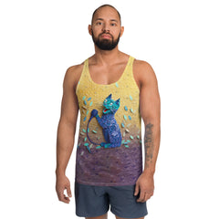 Origami Lotus Peace Men's Tank Top with elegant lotus design.