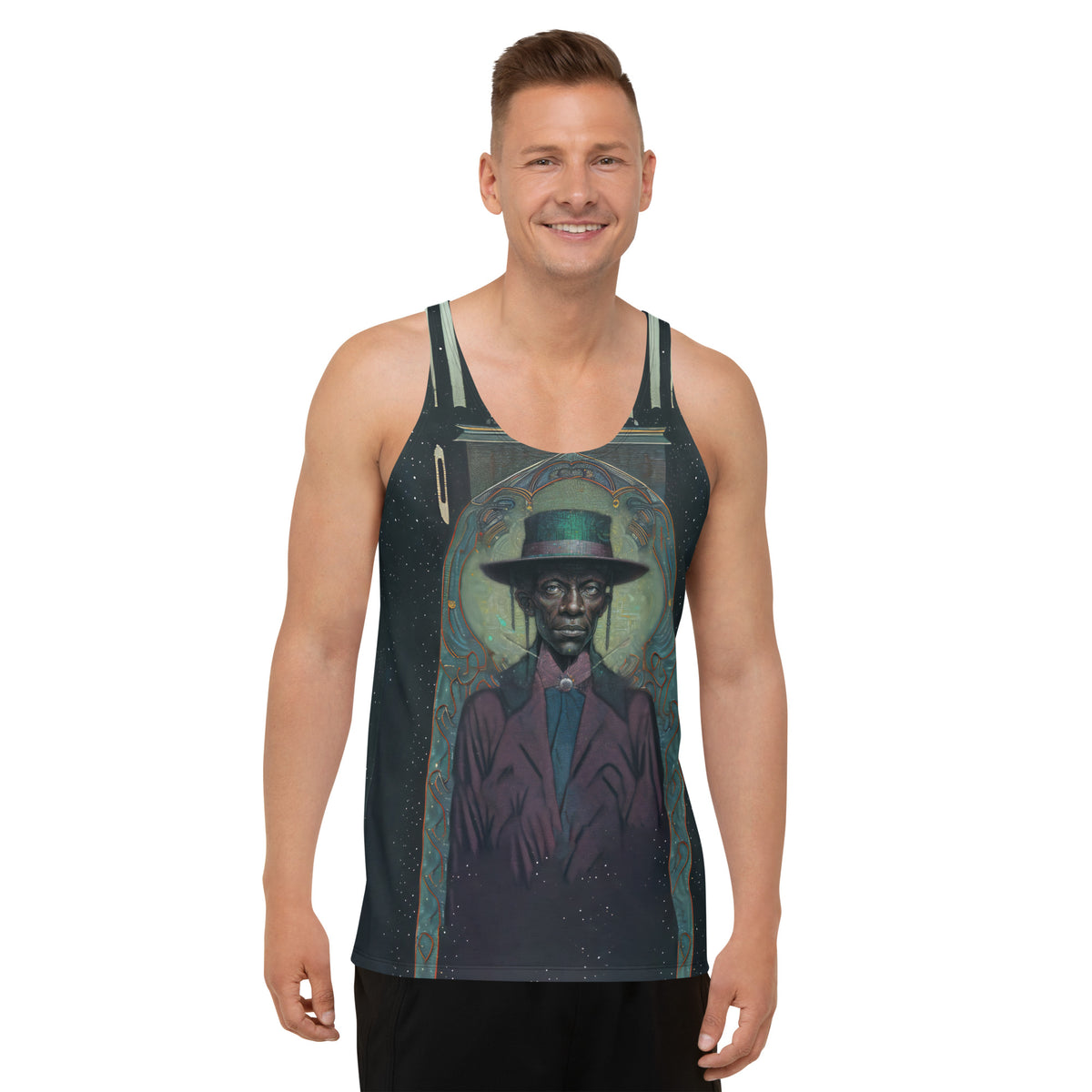 Men's Tank Top with Bold Horizon Design