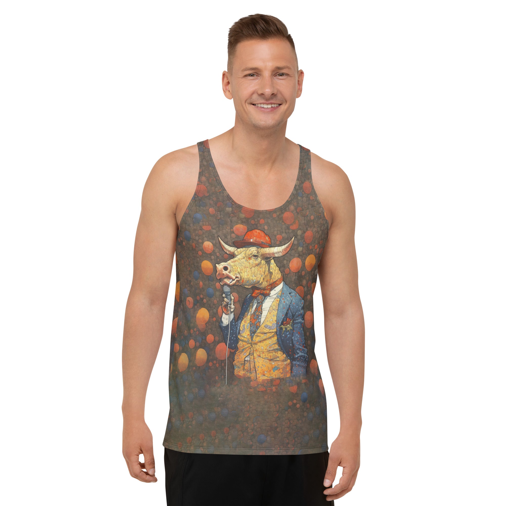 Majestic buffalo print on men's tank top