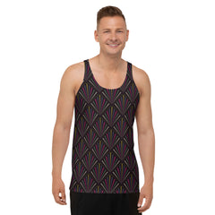 Stylish Men's Tank Top with Tropical Leaves design