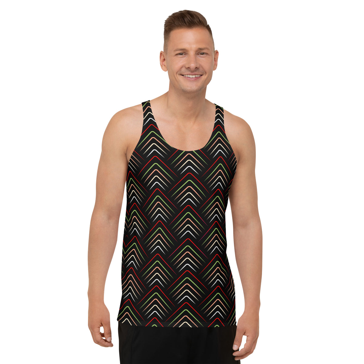 Man wearing Digital Matrix Men's Tank Top at gym