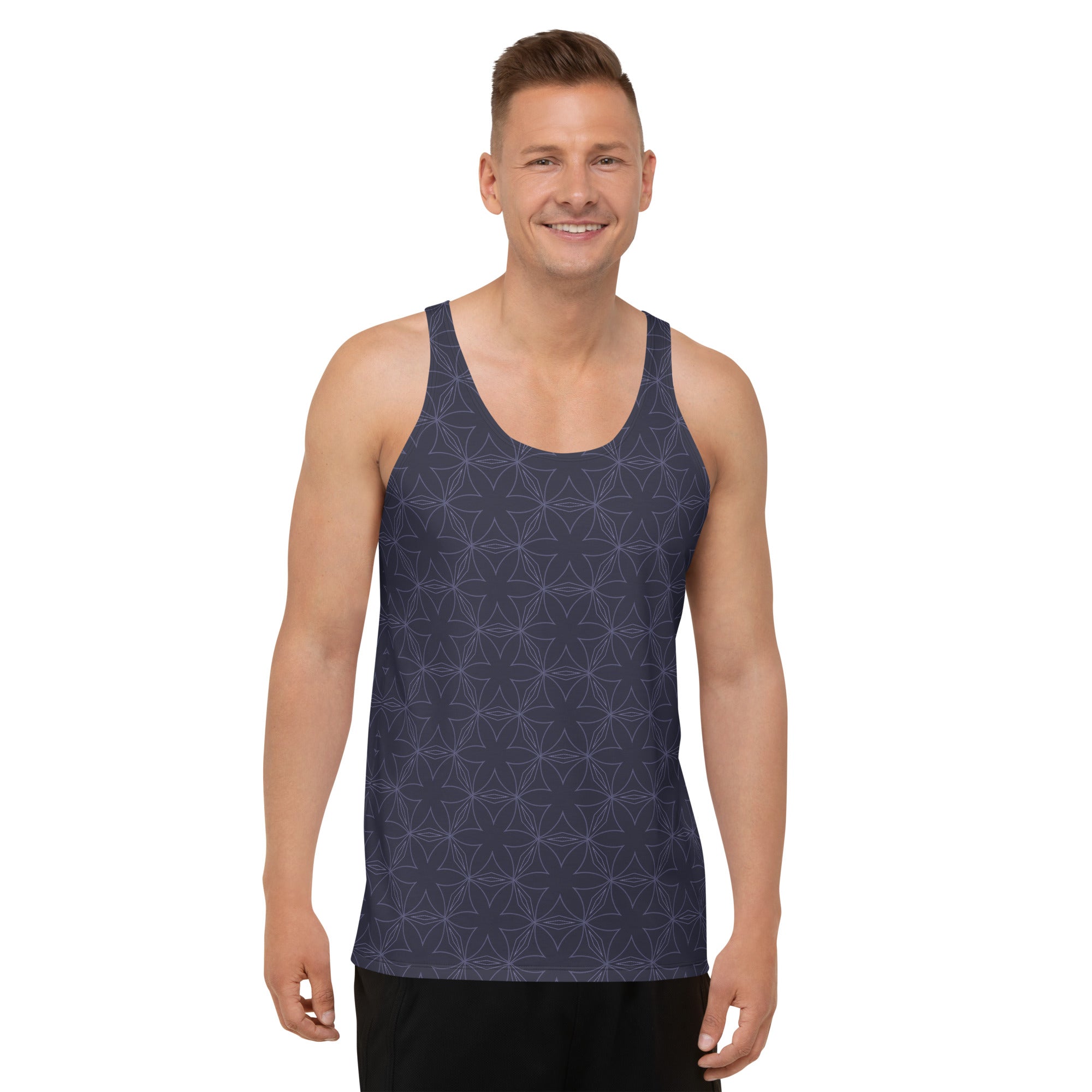 Vibrant Abstract Men's Tank Top with colorful patterns