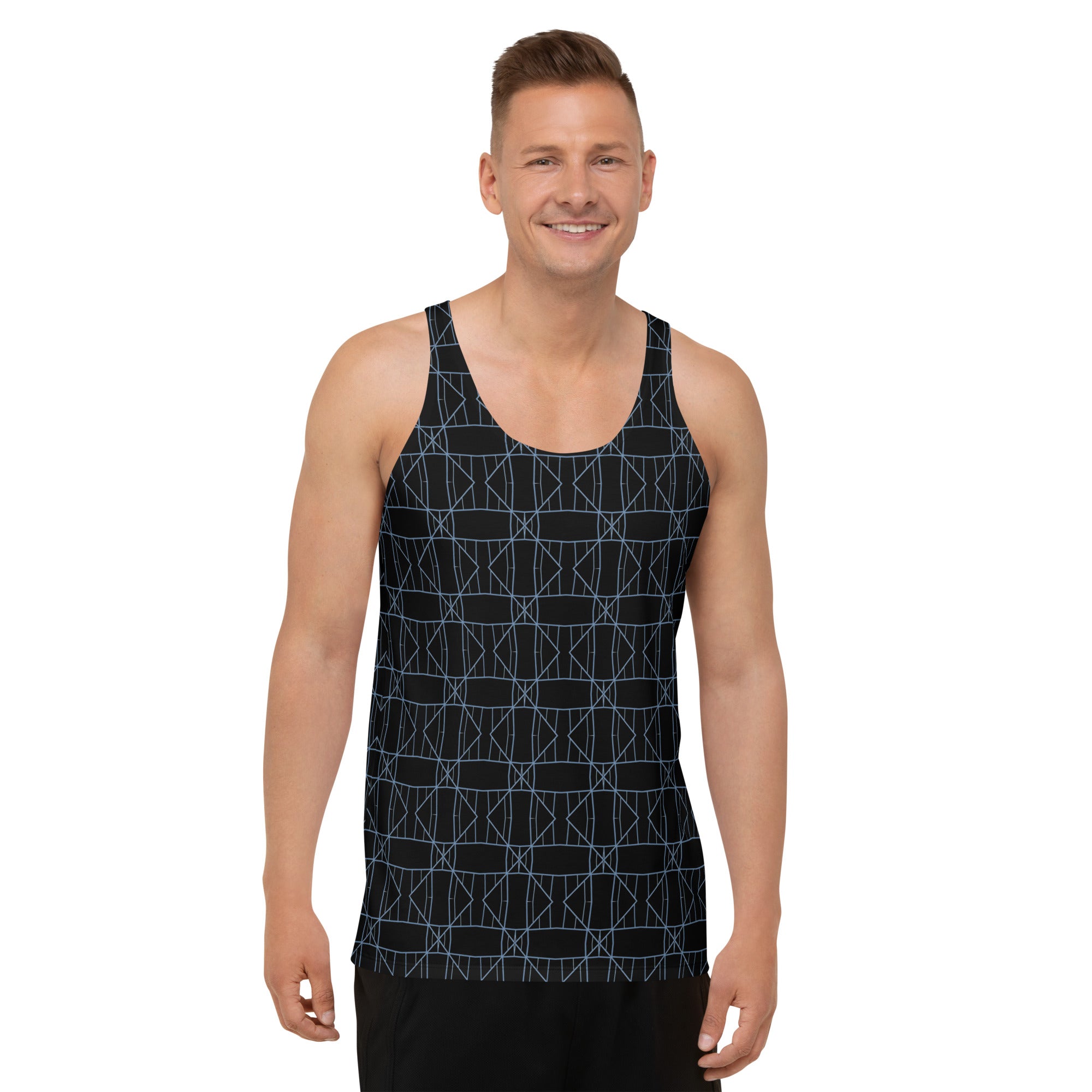 Bright electric neon-colored tank top for men.