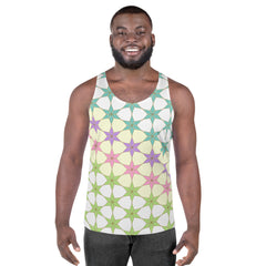 Man wearing Ethereal Dreams Men's Tank Top outdoors