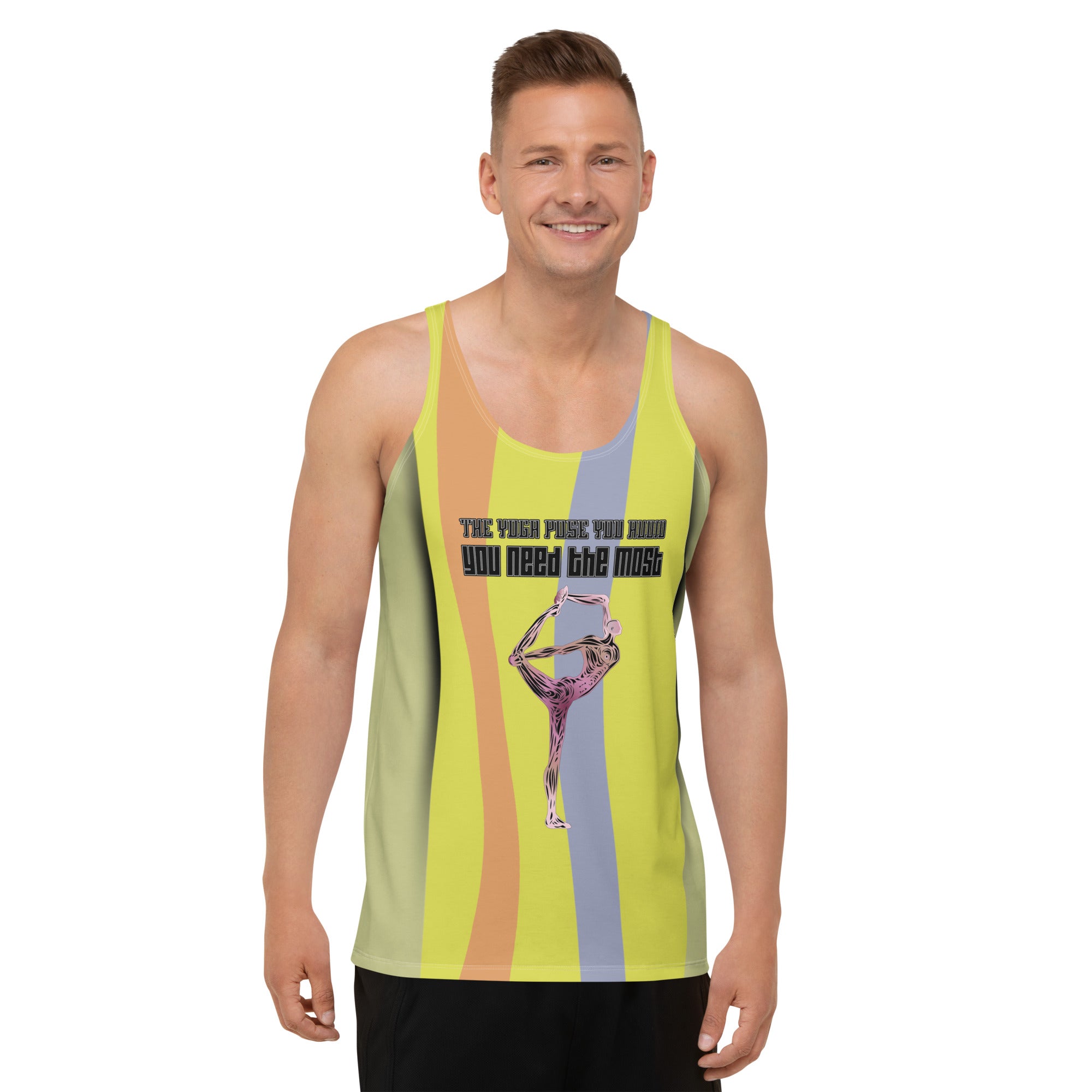 Zen Breath Men's Tank Top in light gray.
