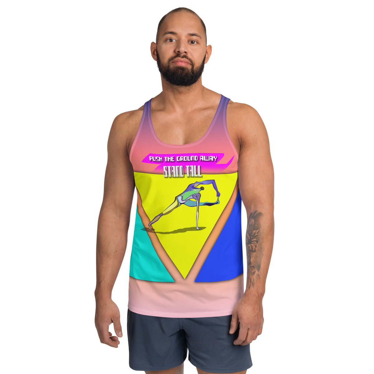 Asana Master Men's Tank Top front view.