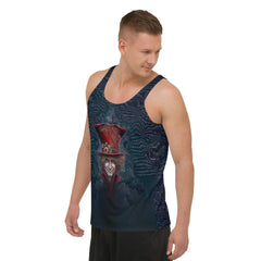 Men's Tank Top in Rustic Rendezvous II Design.