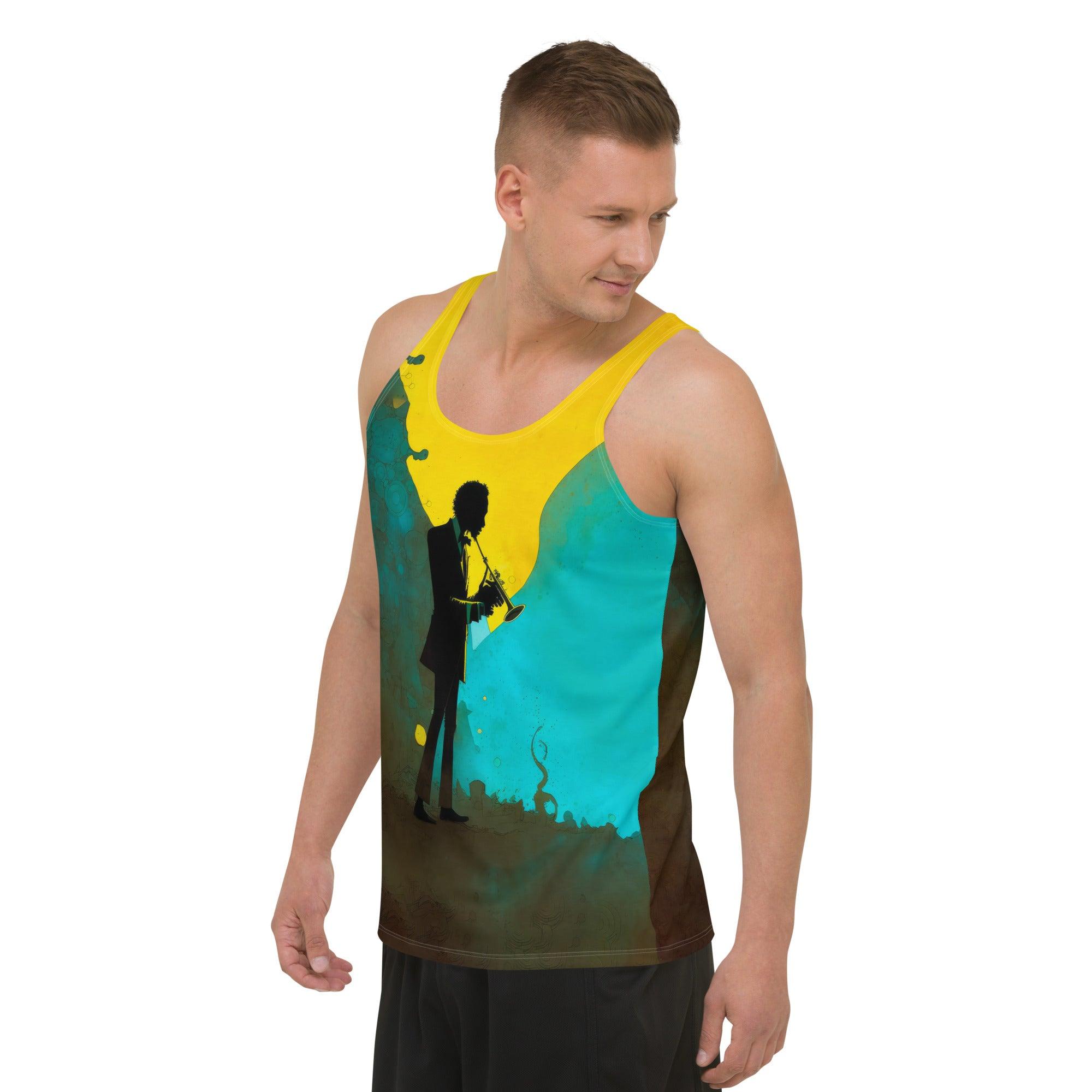 Bold and vibrant SurArt 120 Tank Top, showcasing unique artwork inspired by the surf lifestyle.