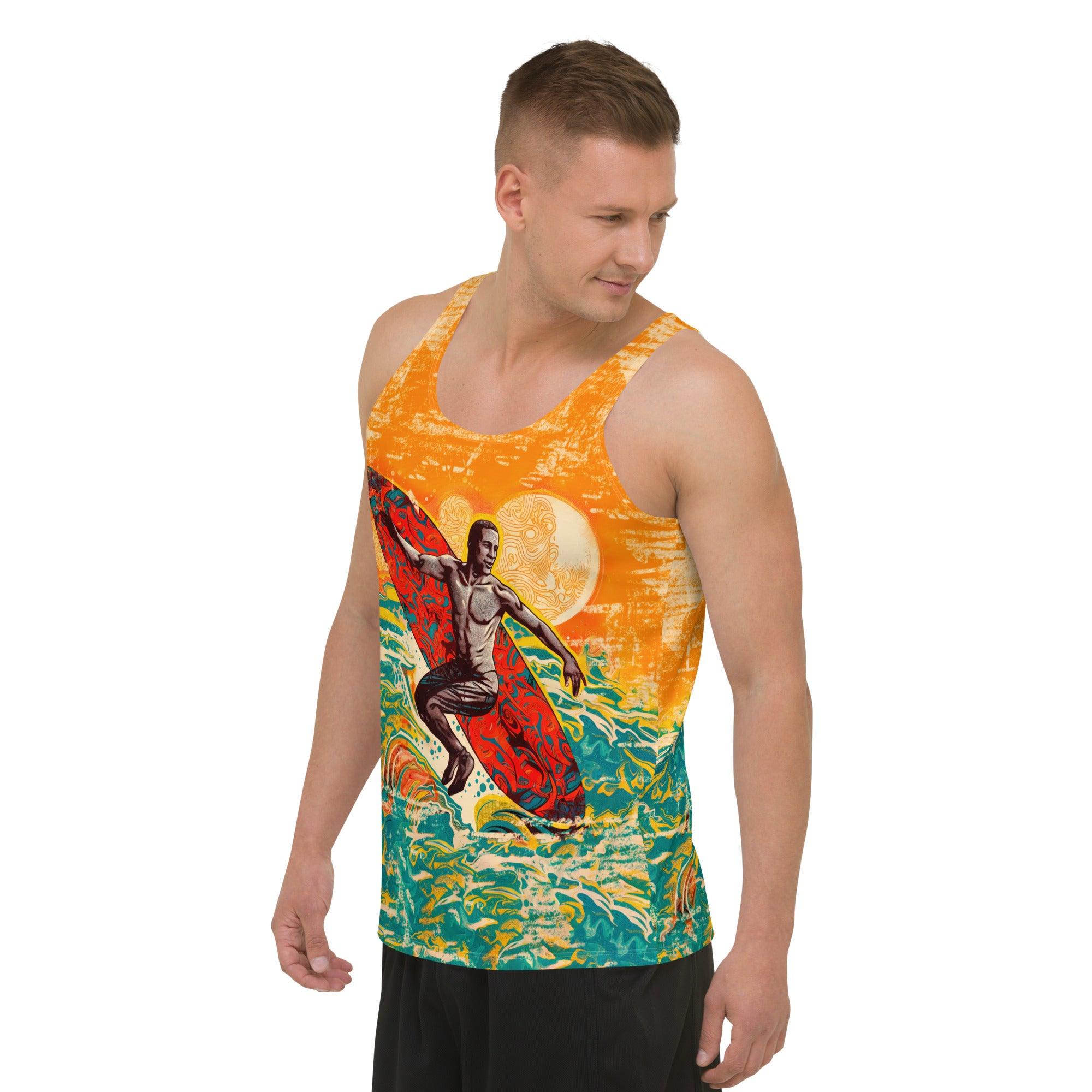 Surfing Soul All-Over Print Men's Tank Top Ride The Ocean's Rhythm - Beyond T-shirts