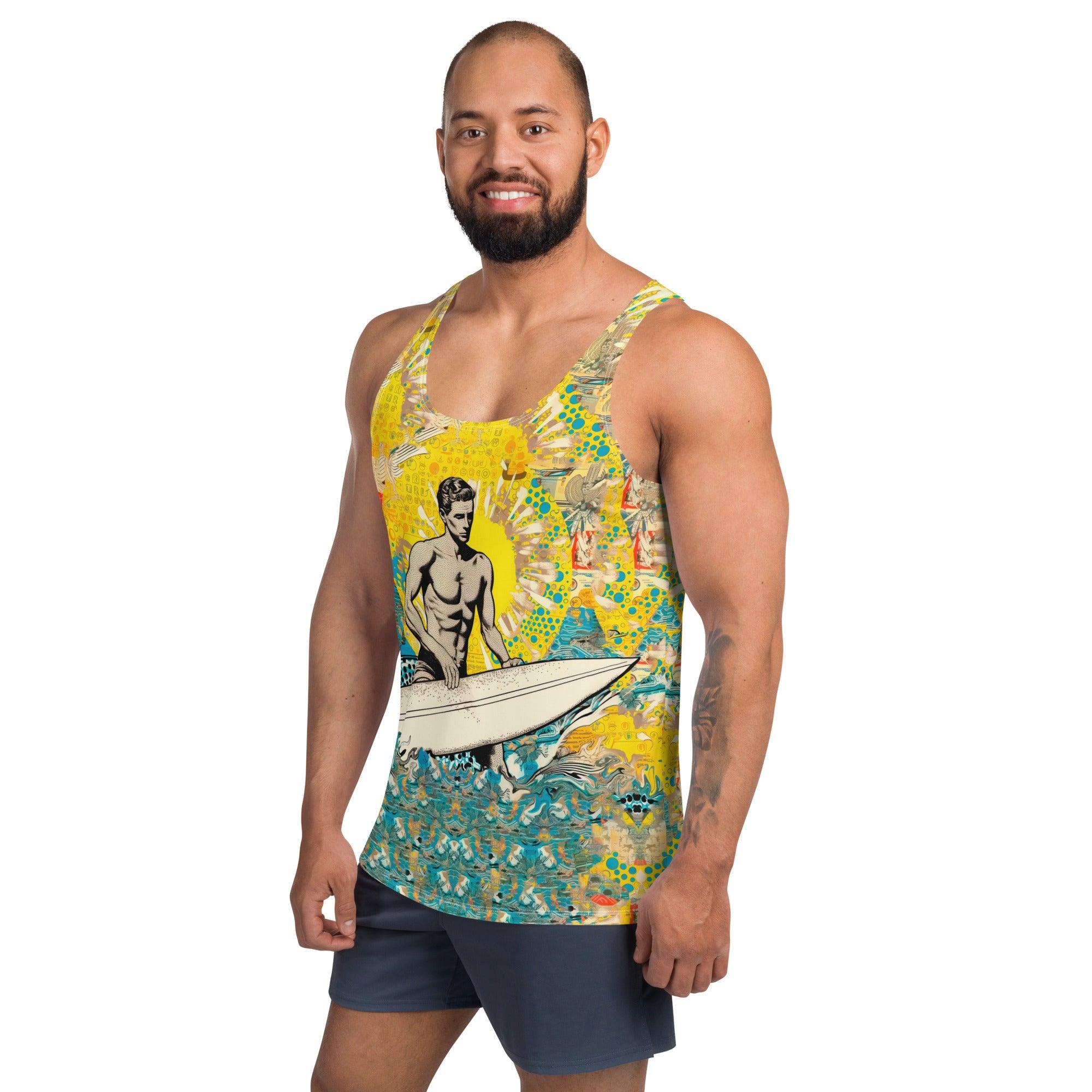 Men's Surfing Bliss All-Over Print Tank Top Embrace The Coastal Vibe - Beyond T-shirts