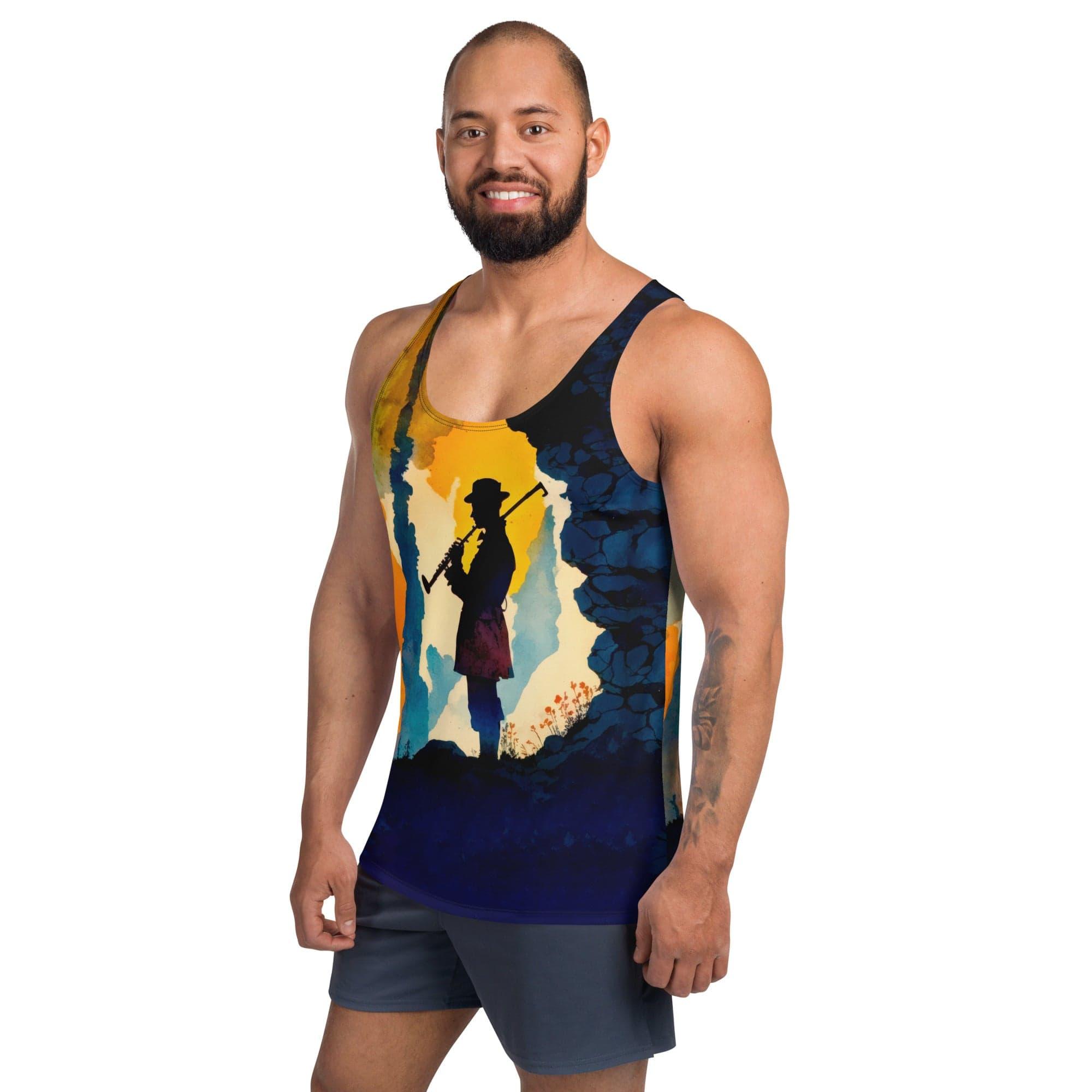 Rock Your Style: Men's Music Pattern Tank Top - Beyond T-shirts