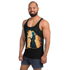 Symphony of Style: Men's All-Over Music Print Tank - Beyond T-shirts