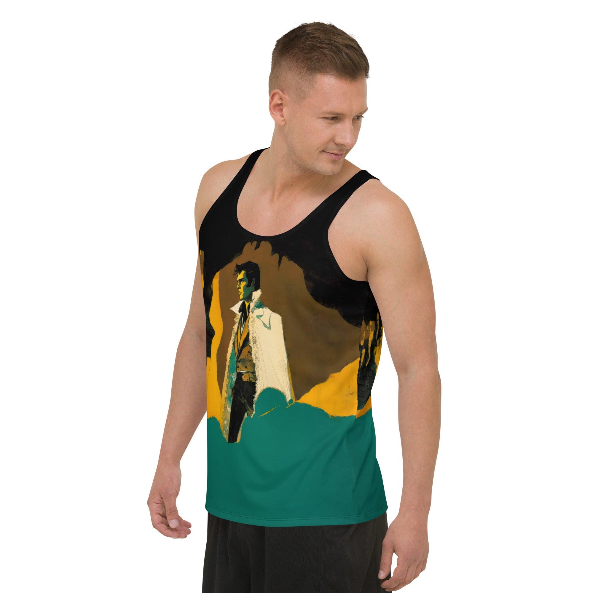 Retro Vinyl Groove Men's Sleeveless Tee - Beyond T-shirts