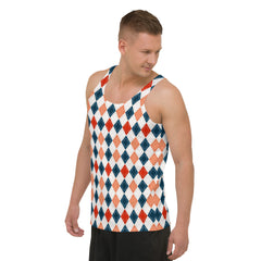 Elegant Diamond Dance All-Over Print Men's Tank Top