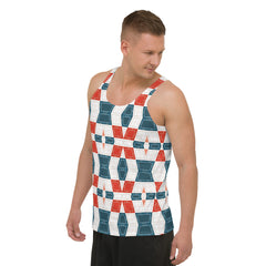 Jet Black Geometric Diamond Men's Tank Top