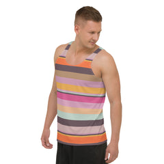 Psychedelic Prism Colorful Stripe All-Over Print Men's Tank Top