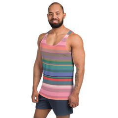 Electric Sunrise Colorful Stripe All-Over Print Men's Tank Top