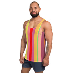 Fiesta Flamenco Colorful Stripe All-Over Print Men's Tank Top