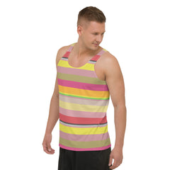Carnival Confetti Colorful Stripe All-Over Print Men's Tank Top