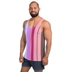Aurora Borealis Colorful Stripe All-Over Print Men's Tank Top