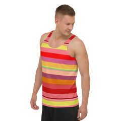 Luminous Galaxy Colorful Stripe All-Over Print Men's Tank Top