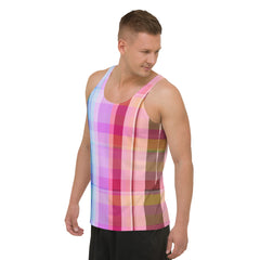 Elevate your casual wear with the Prism Burst Men's Tank Top, perfect for adding a splash of color to any outfit.