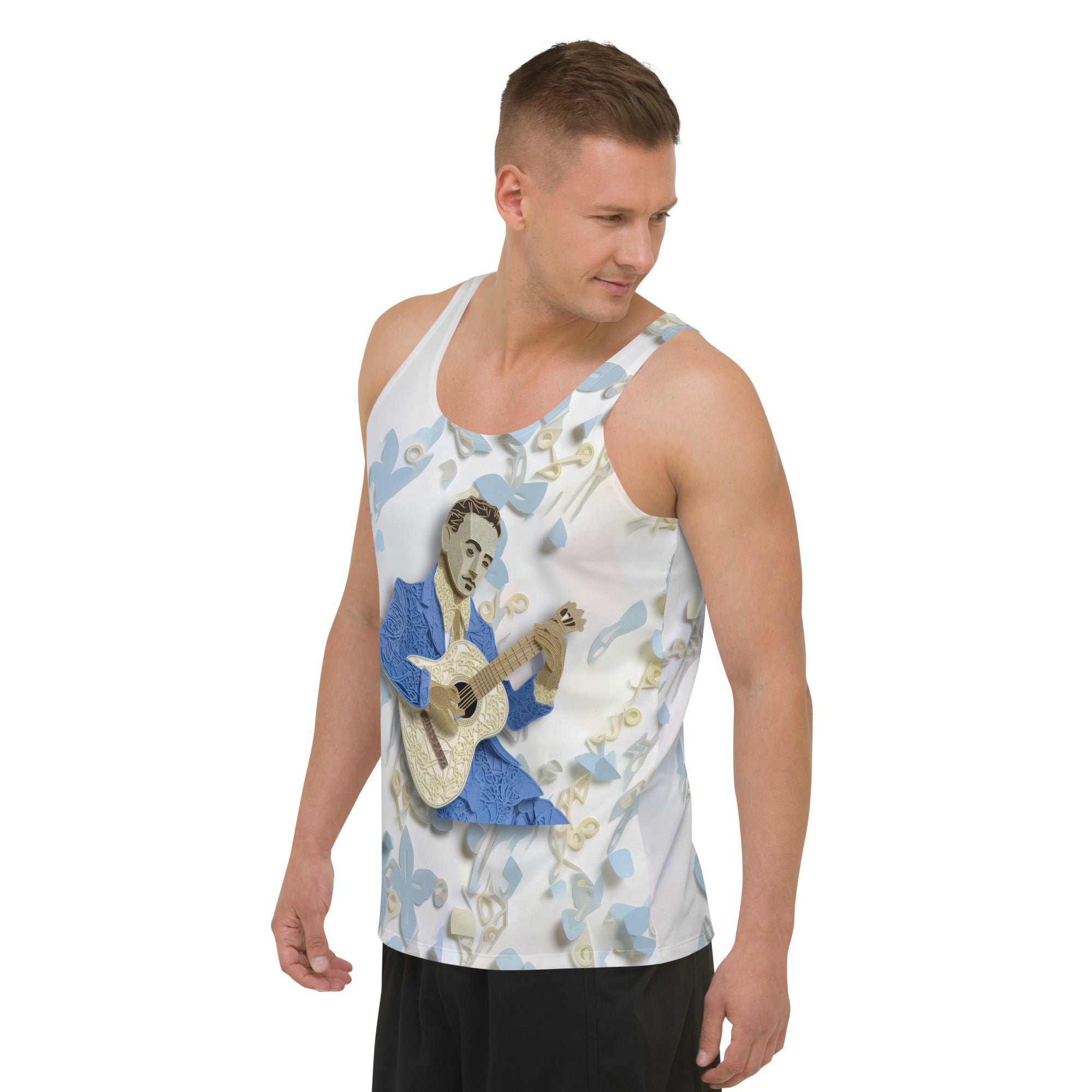 Electro Beat men's tank top front view in athletic style.