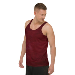 Vibrant Rainbow Ripple Texture Tank Top for a Bold Men's Look