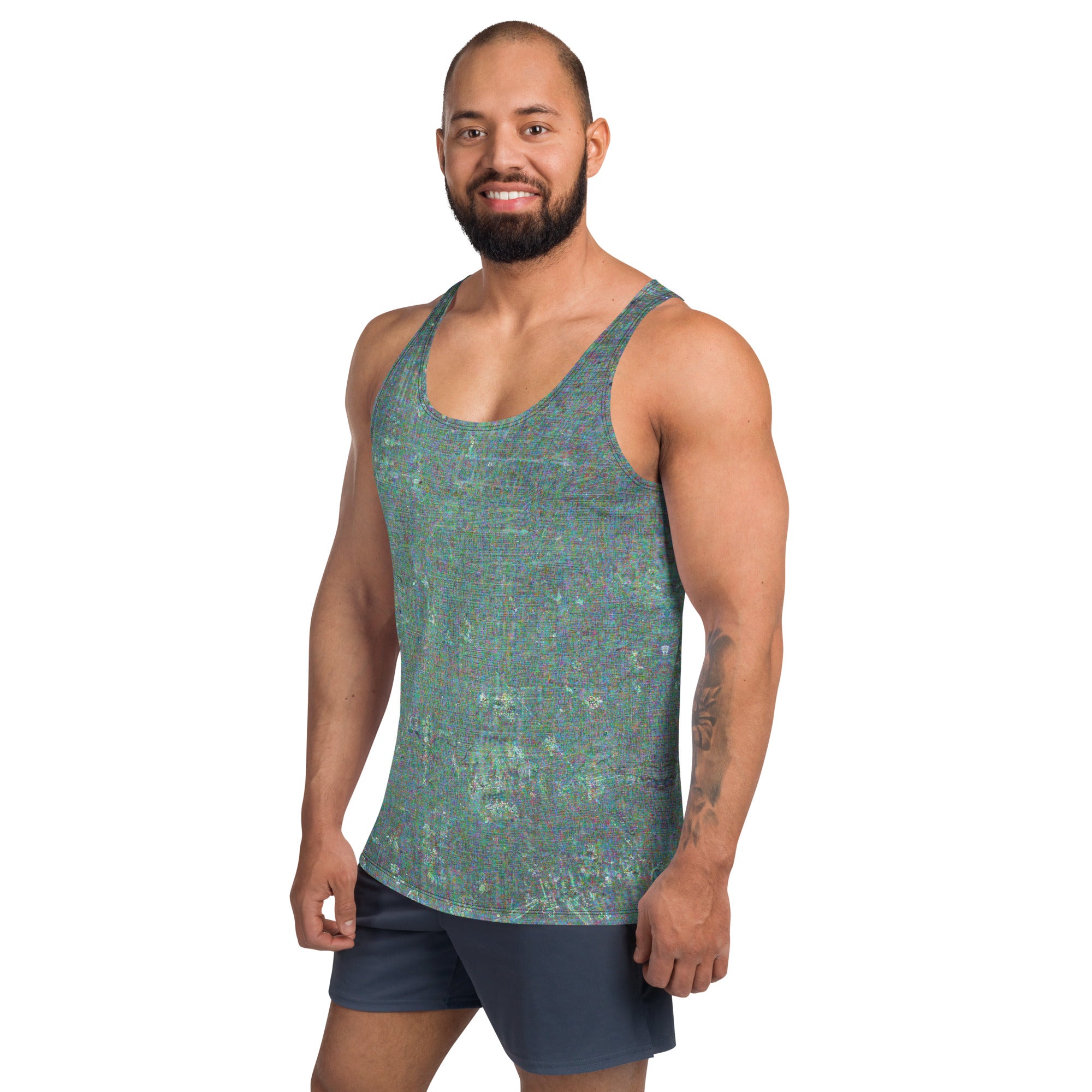 Colorful Abstract Texture Tank Top for Men - Bold & Unique Style