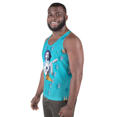 Tribal Spirit Men's Tank Top - side view showing pattern detail