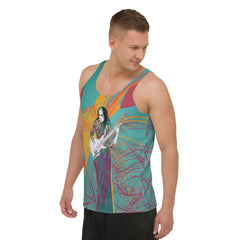 Sunshine Blooms Men's Tank Top - Floral Design Detail