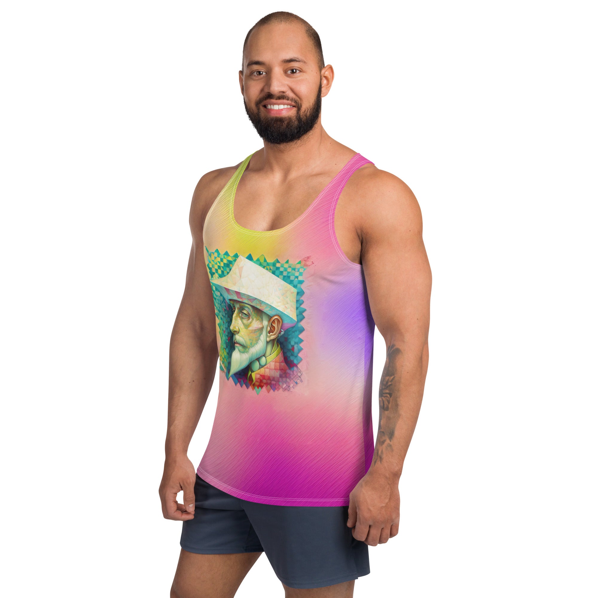 Astral Elegance Men's Tank Top close-up of design