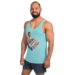 Artistic Paper Lotus Reflection Tank Top for Men.