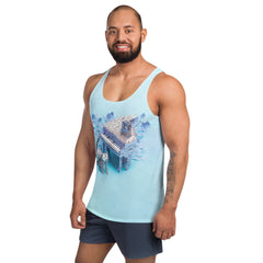 Men's tank top featuring Paper Dragon Myth graphic.