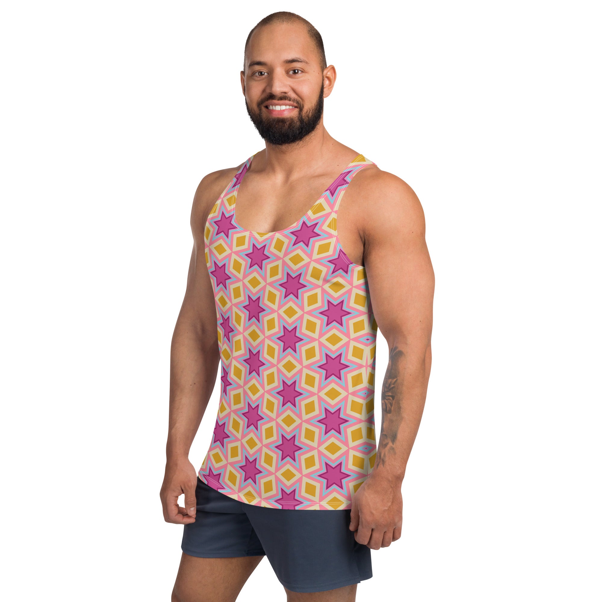 Stylish Urban Jungle print on men's tank top