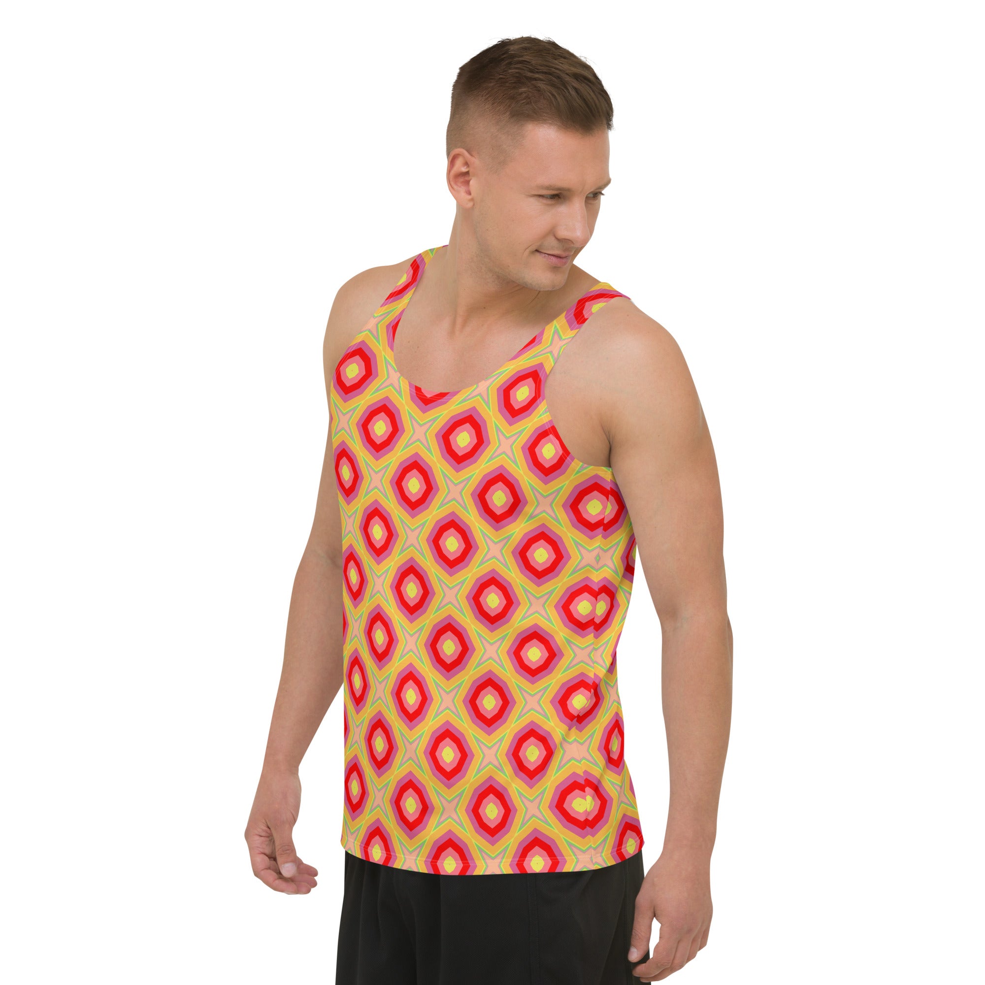 Stylish Men's Tank Top with Linear Pattern