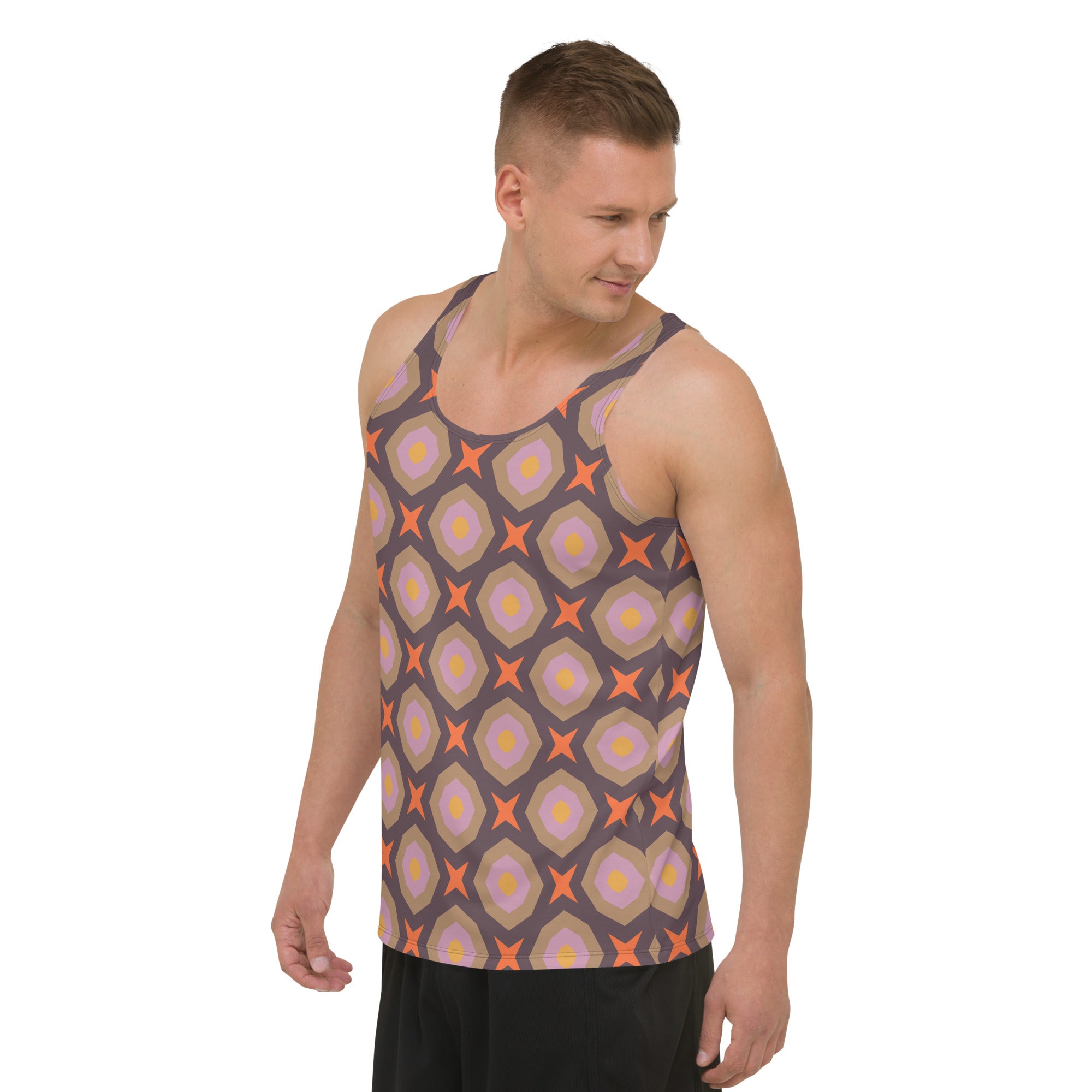 Vibrant Men's Tank Top with Kaleidoscope design