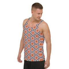 Close-up of Urban Graffiti design on men's tank top