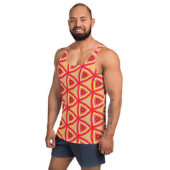 Stylish men's tank top with plaid design