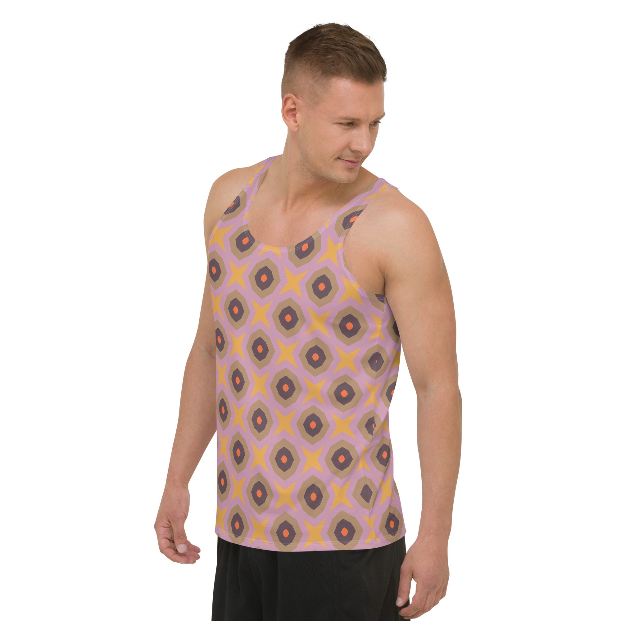 Men's summer tank top in tropical design