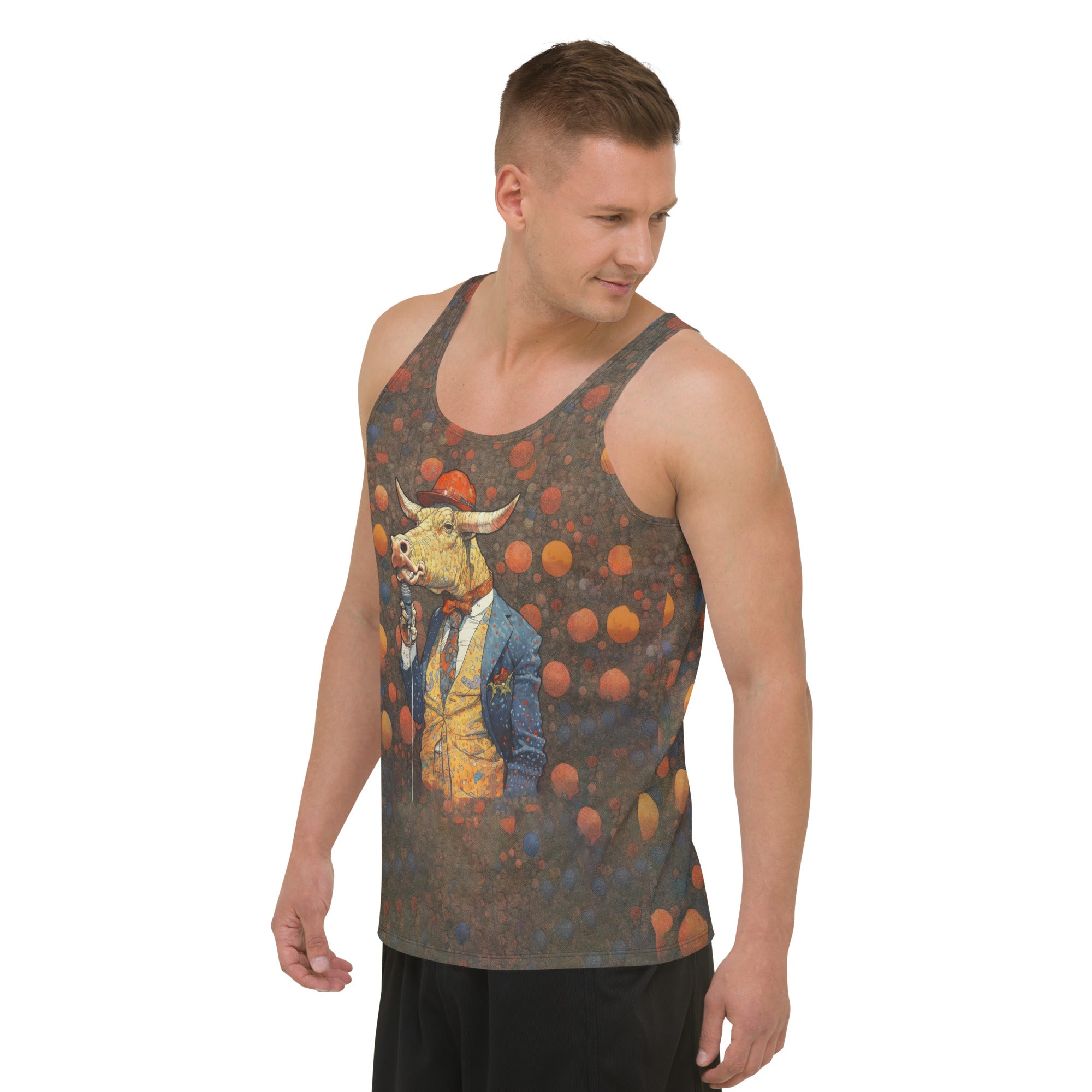 Outdoor-themed buffalo artwork on men's apparel