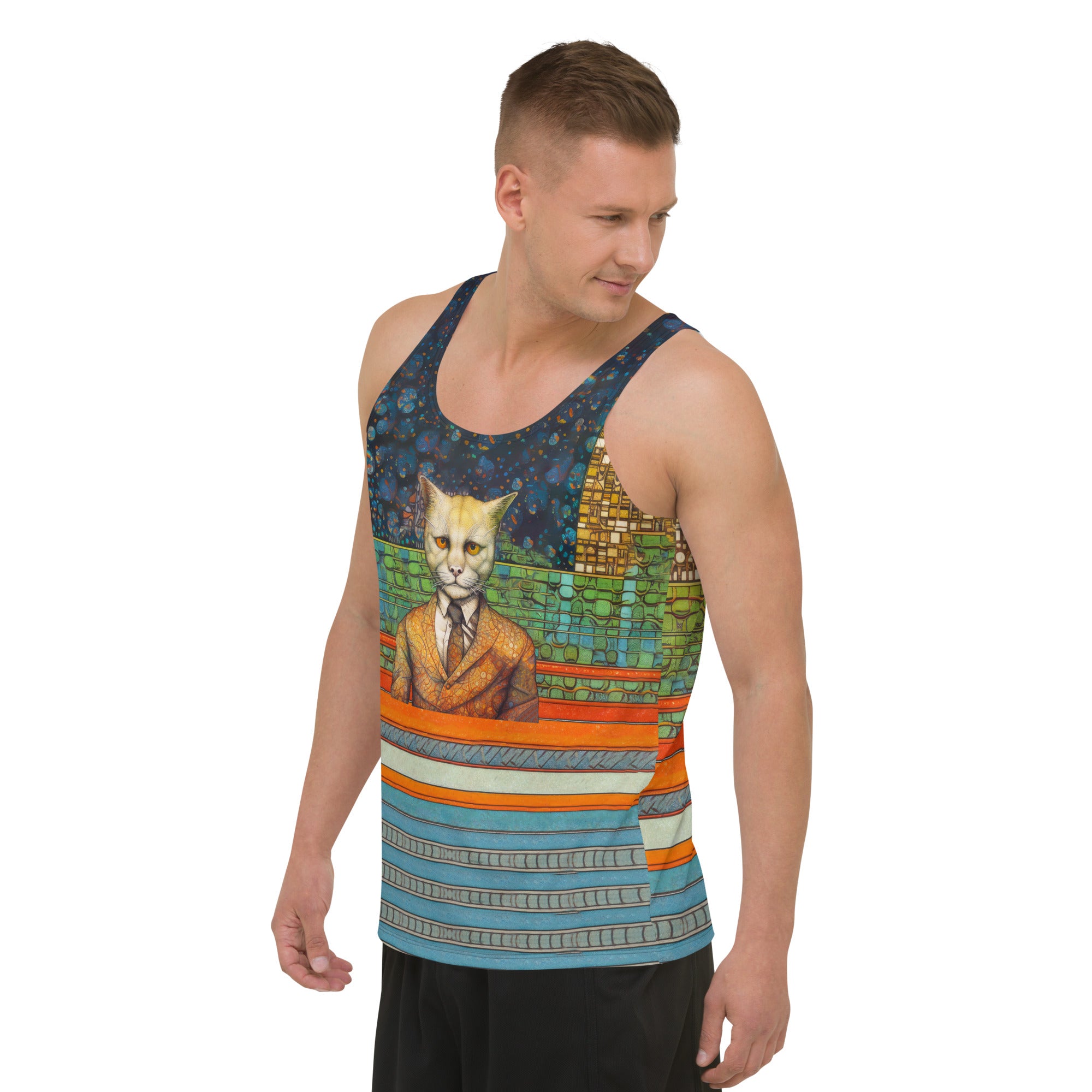 Comfortable summer wear Cat's Meow tank.