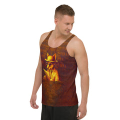 Stylish dog pattern tank top for men